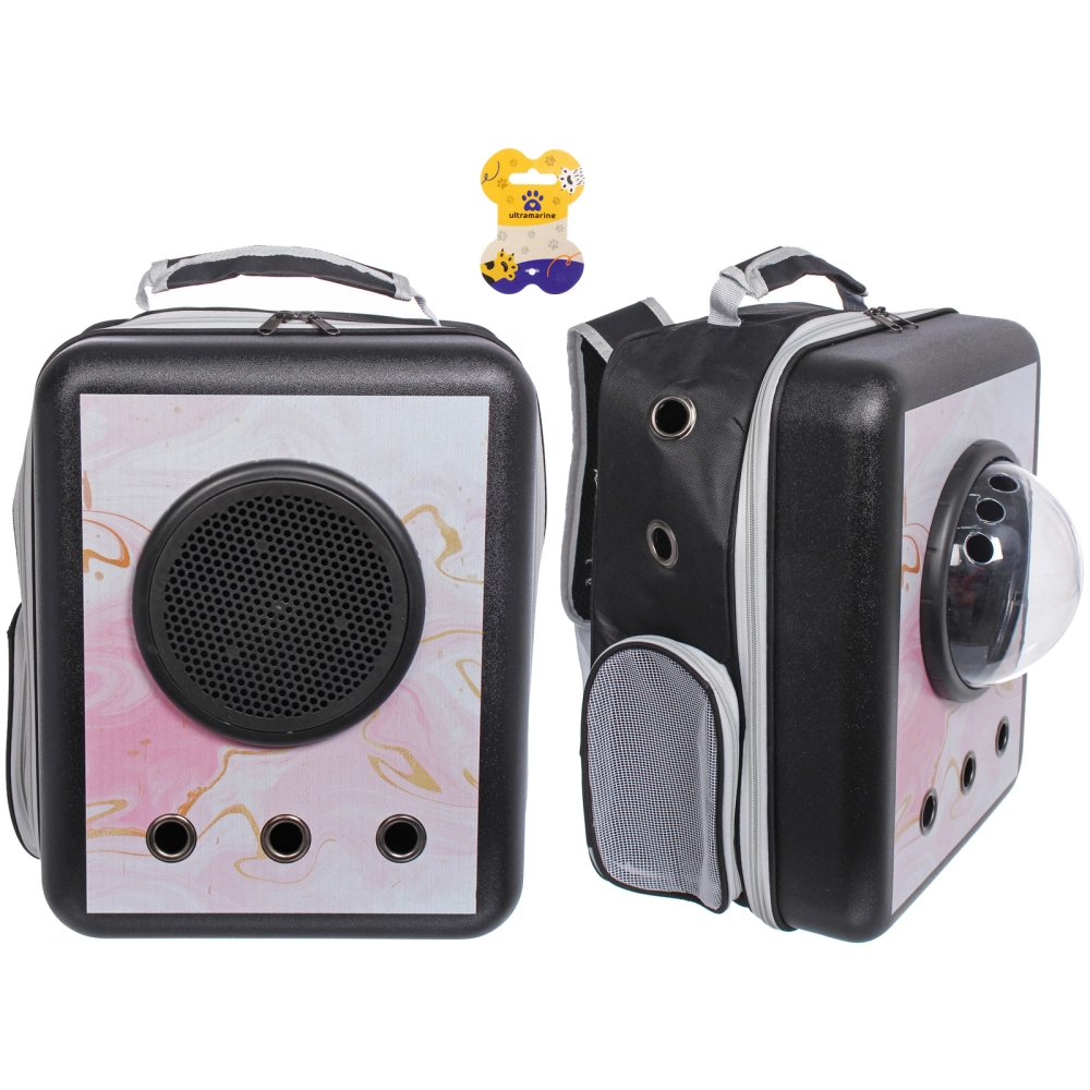 Рюкзак - переноска для животных «СТИЛЬНЫЙ БРО», цвет пудровый, 32*17*42/до 13кг (Пакет и Лейбл)