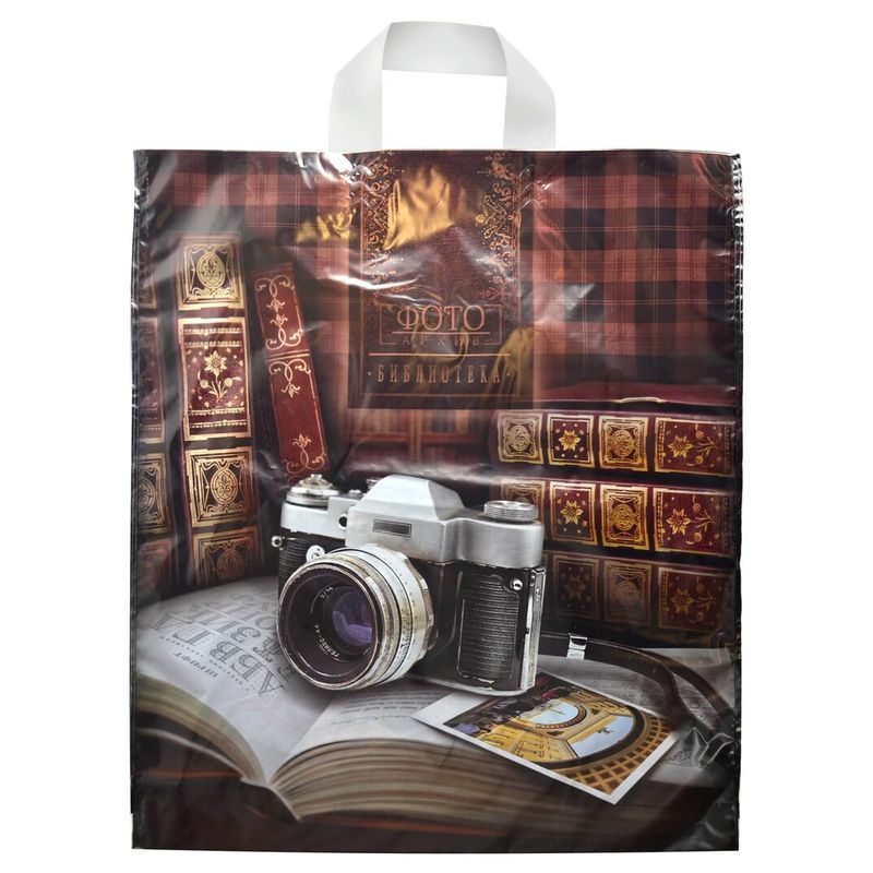 Пакет петлевая ручка Россия 38*42 см 40 мкм ПНД Библиотека 1 шт/уп 500 шт/кор