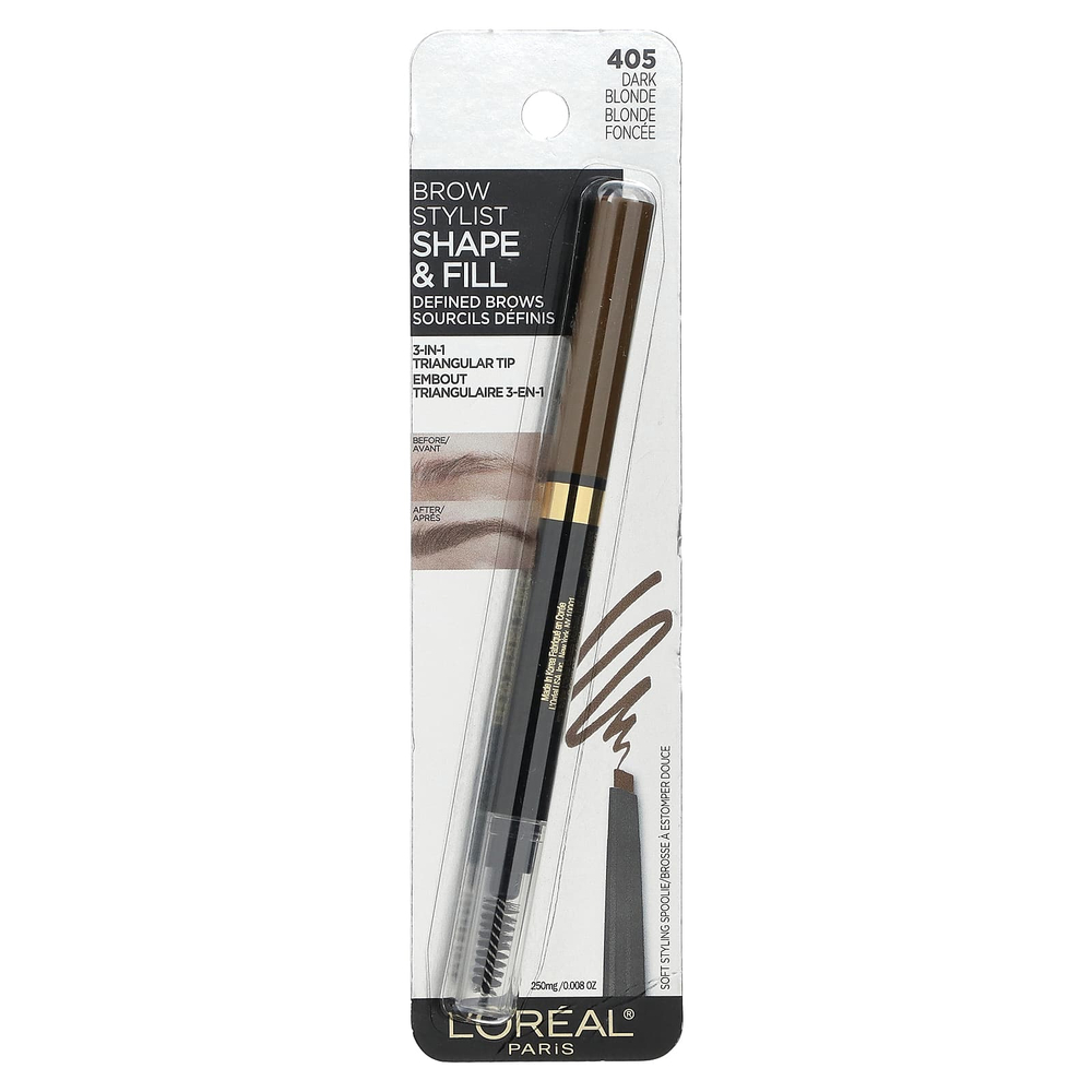 L'Oréal, Brow Stylist Shape & Fill, оттенок 405 темный блонд, 250 мг (0,008 унции)