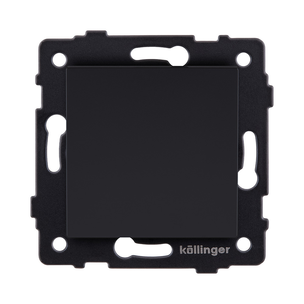 Выключатель 1-клавишный 10А/250В, черный матовый Kollinger REA-S-001BM для Aspekt, Eleganz, Reflex