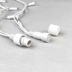 Светодиодная бахрома с колпачком 3,2*0,9 м., 168 холодных белых LED ламп, мерцание, каучуковый белый провод, LTC (LL168BLW-8-2W)