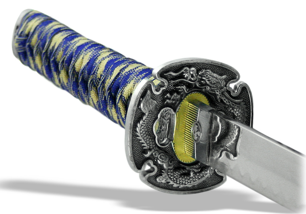 Самурайский меч Катана серебристо-синяя Art Gladius