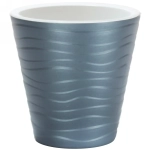 Кашпо для цветов пластиковое 2л d-15,5см «Валенсия» со вставкой антрацит