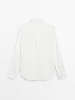 Massimo Dutti Рубашка свободного кроя с рубашечным воротником, белый