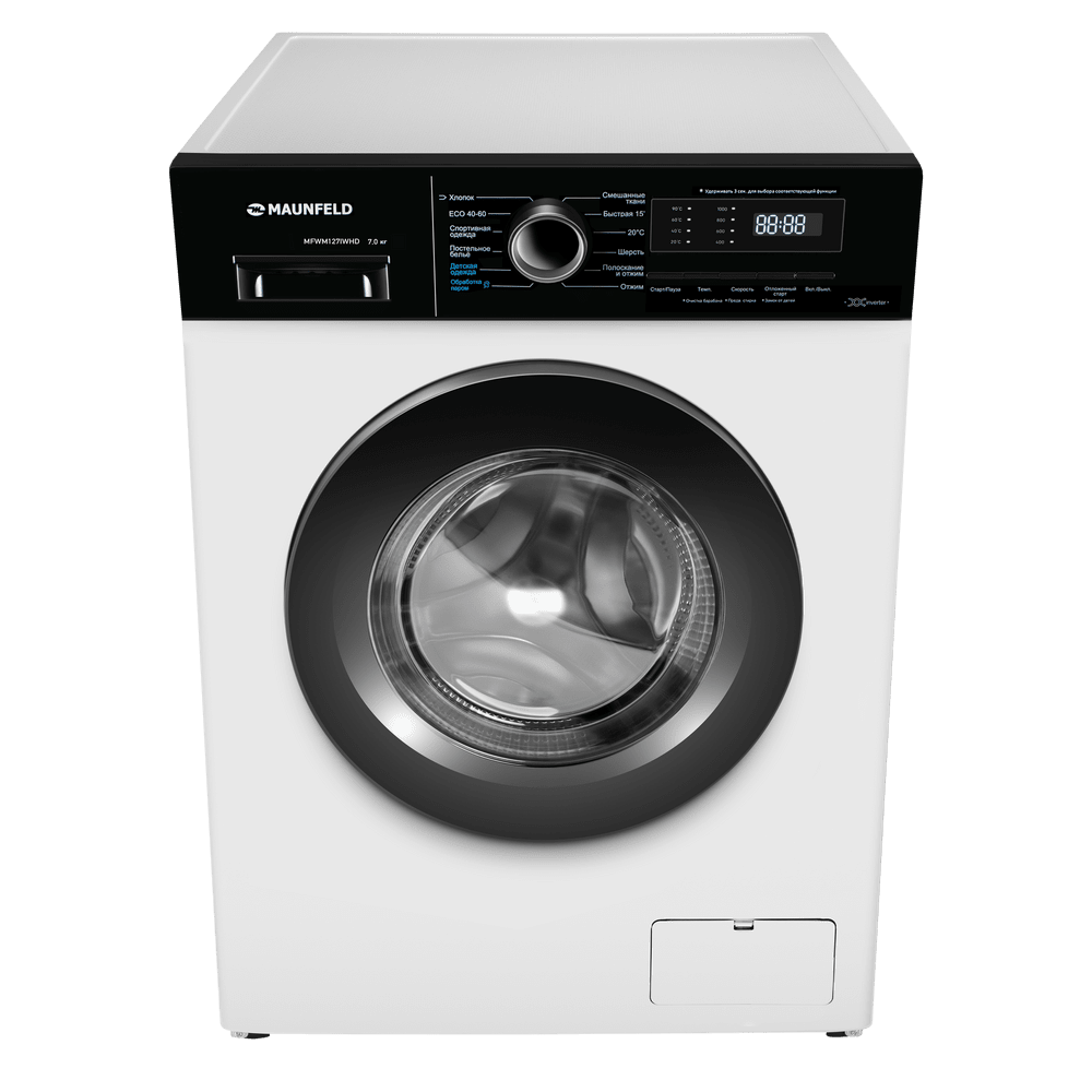 Стиральная машина c инвертором и паром MAUNFELD MFWM127IWHD