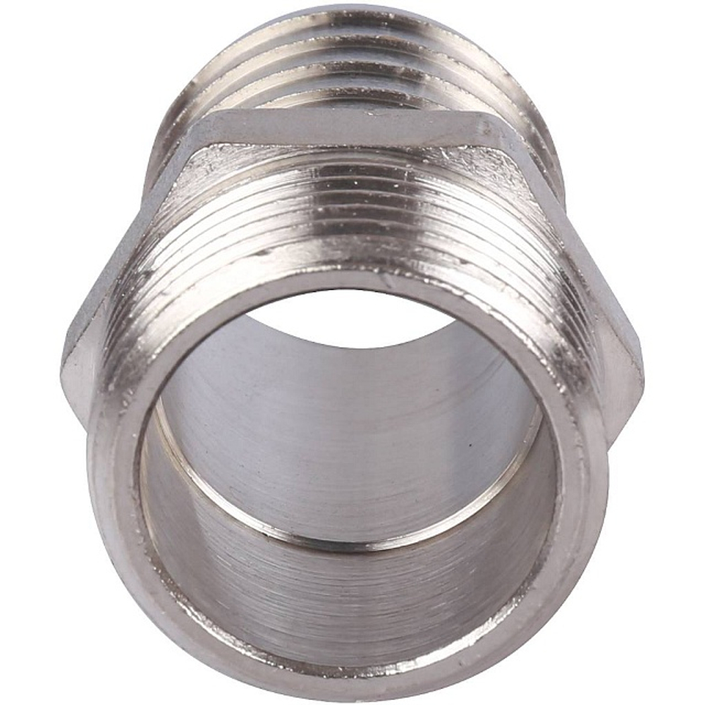 Штуцер с наружной резьбой STOUT SFT 0067 - 1" x 30 мм (латунь никелированная)