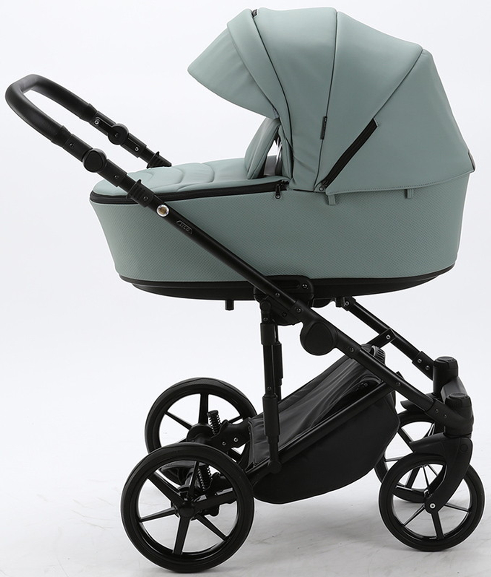 Детская коляска Adamex Zico Deluxe 2 в 1 Z-SA20 СЕР-ЗЕЛЕН.КОЖА