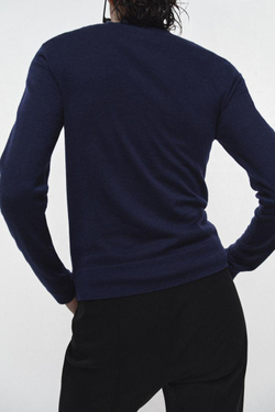 ZARA КАРДИГАН ИЗ СВЕРХТОНКОГО ТРИКОТАЖА, ЧЕРНИЛЬНО-СИНИЙ