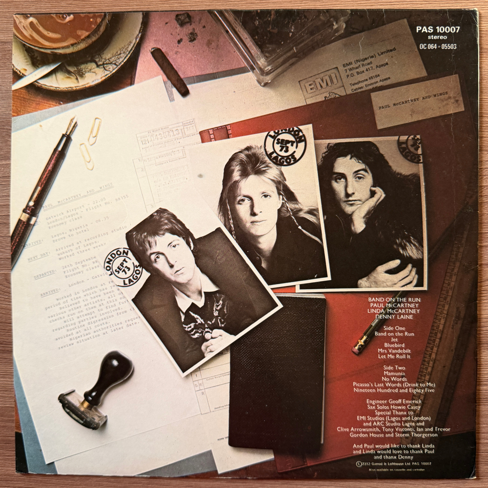Paul McCartney And Wings ‎– Band On The Run (Швеция)