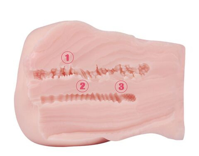 Мастурбатор-полуторс с 2 тугими тоннелями (Цвет: телесный)