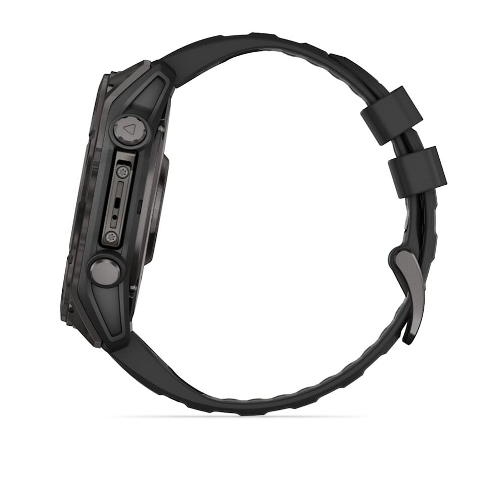 Смарт-часы Garmin Fenix 8, AMOLED Sapphire, 51 мм, угольно-серый DLC, пепельно-черный силиконовый ремешок, 010-02905-21