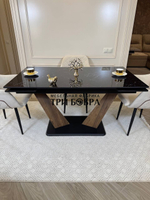 Кухонный раскладной стол "Вирджиния" , черный мрамор и 4 стула ШЕЛЛ
