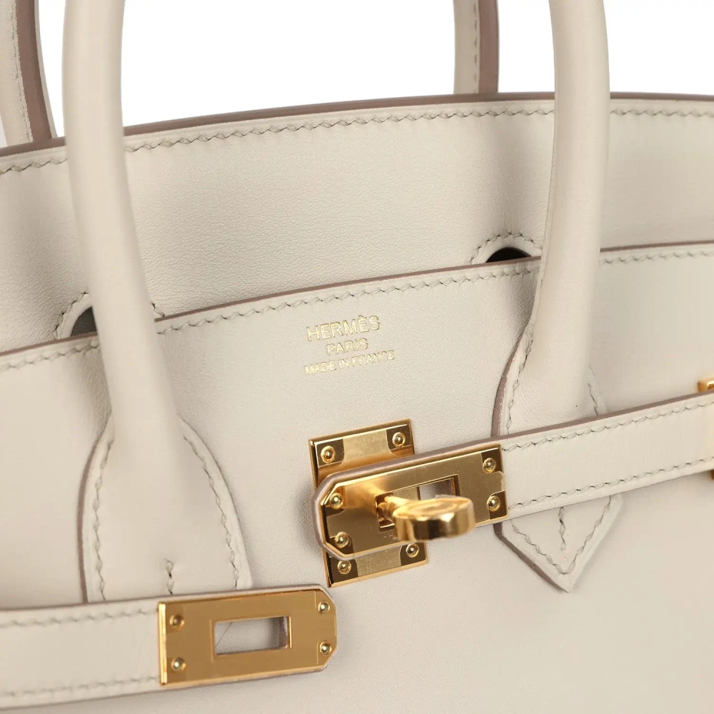 Оригинальная сумка из коллекции Y с золотой фурнитуро Hermès Birkin 25 Beton Swift