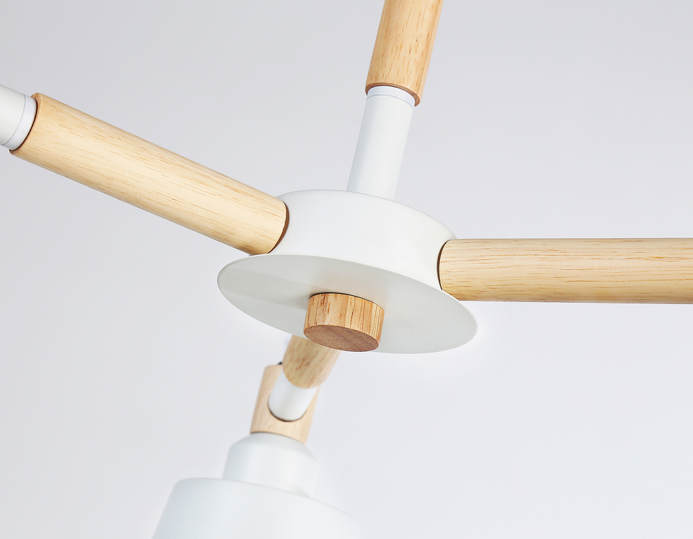 Подвесная люстра TR82204/3 WH/LWD белый/светлое дерево E27/3 max 40W D560*430