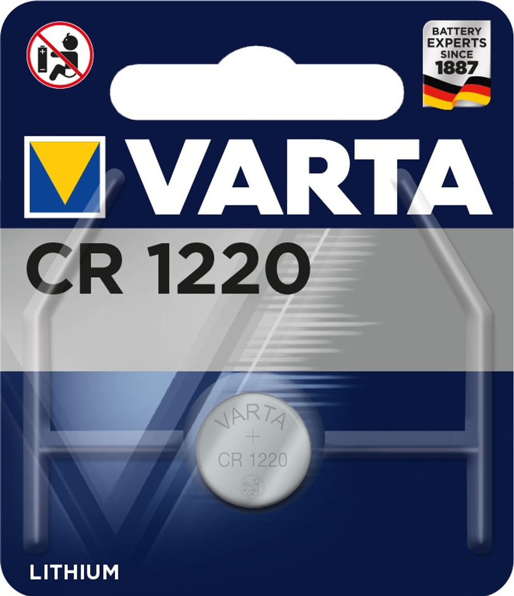 Батарейка Varta Lithium Coin  CR1220 , 35 mAh , ( 1 ) шт. в блистере, 06220101401