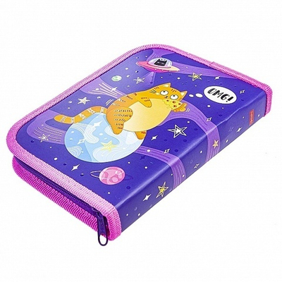 Пенал 190х130мм на молнии с таблистер умножения "Вселенная в пушистых лапках" (Хатбер)