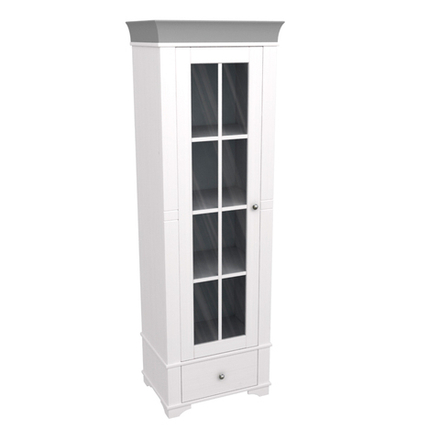 Витрина «Бейли» белый воск/антрацит