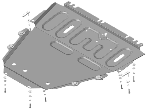 Стандартная Защита картера Двигателя, КПП. 1,5 мм, Сталь. для Renault Fluence 2010-2012, Renault Scénic III 2012-2016, Renault Grand Scénic III 2009-2013, Renault Scénic III 2009-2012, Renault Fluence 2012-2018, Renault Megane III 2008-2013 АвтоСтандарт.51721