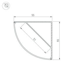 Профиль KANT-H55-2000 ANOD (Arlight, Алюминий) 044578