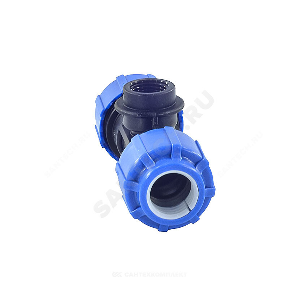 Тройник компрессионный ПЭ Дн 25х1/2"х25 ВР Ру16 ТПК-АКВА 52251225