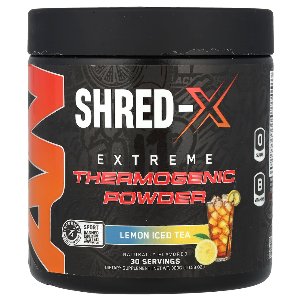 ABE, Shred-X, Extreme Thermogenic Powder, лимонный чай со льдом, 300 г (10,58 унции)