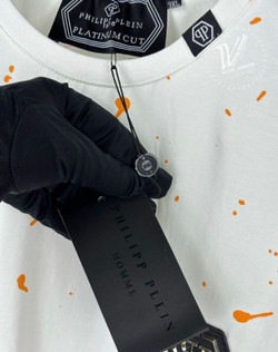 Футболка Philipp Plein Orange Skull премиум