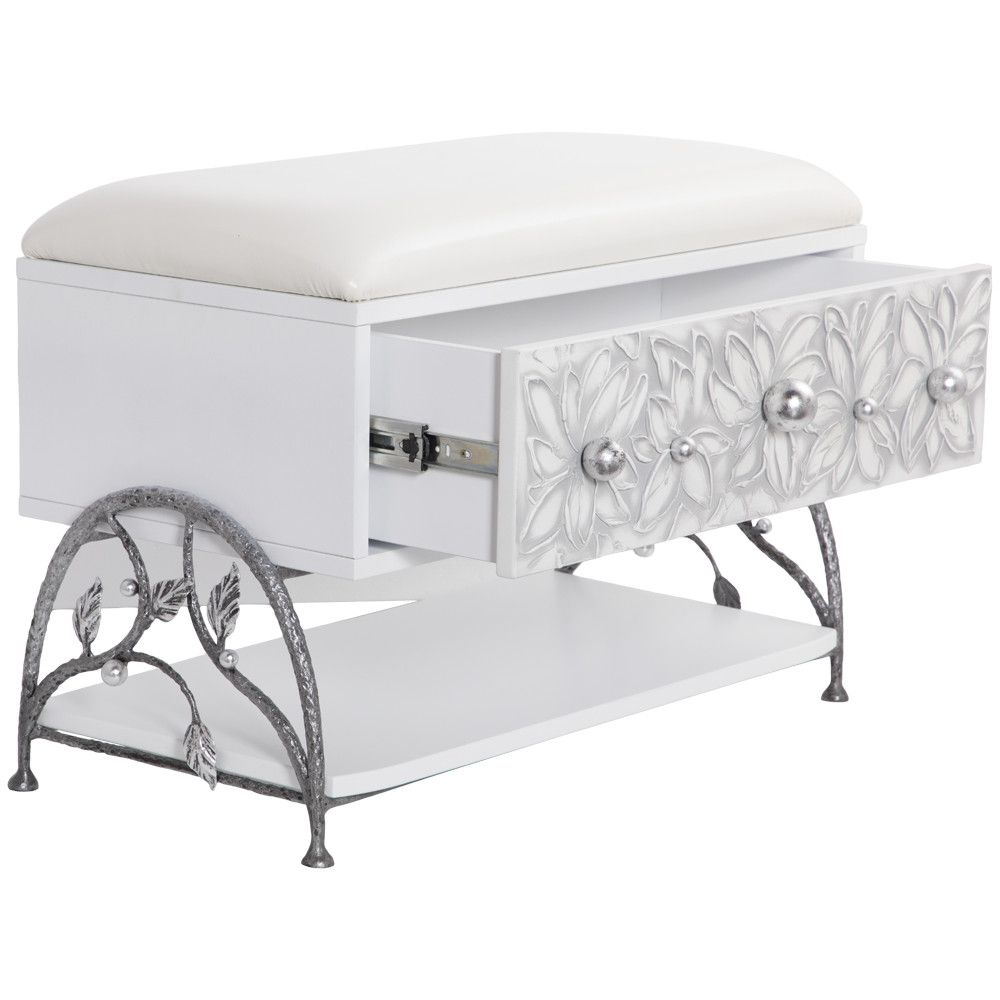 Банкетка Терра Айс Античное Серебро