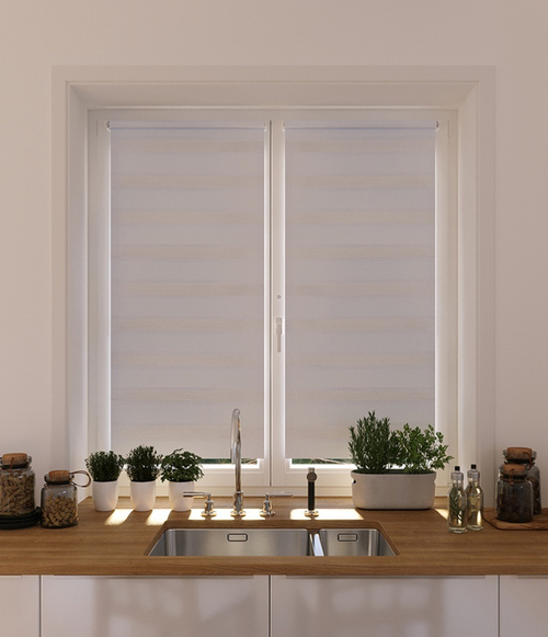 Рулонные шторы День-Ночь Снежно-белый