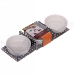 Набор соусников «White magic» 3шт «Круг» ребристый