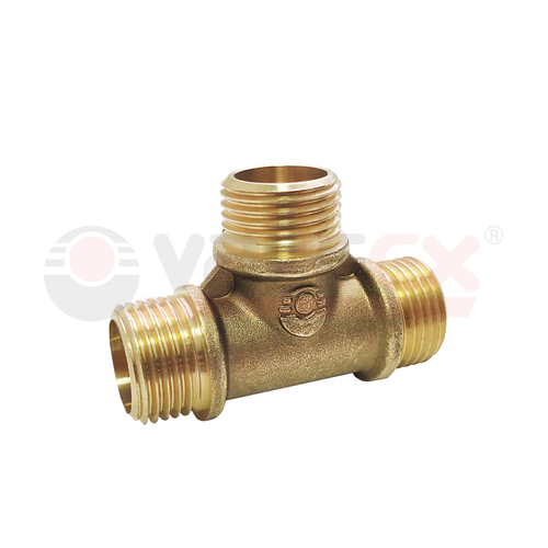 Тройник латунь НР1/2"/НР3/4"/НР3/4" VALFEX