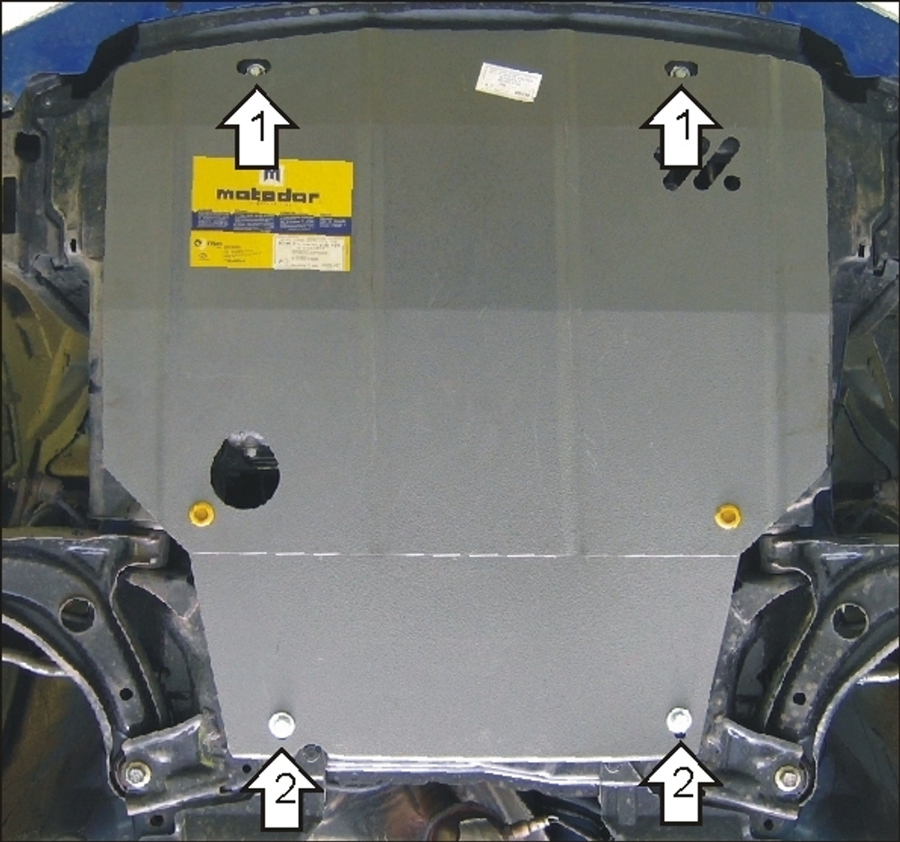 Защита картера Двигателя, КПП. 2 мм, Сталь. для Honda Fit 2002-2008, Honda Jazz 2002-2008 MOTODOR.00814