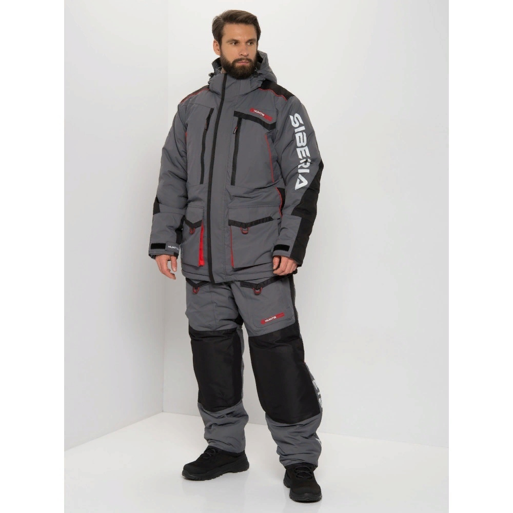 Костюм зимний SIBERIA ЗИМА ТК.BREATHABLE ЦВ.СЕРЫЙ/ЧЕРНЫЙ
