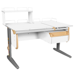 Растущая парта СУТ 25 с задними полками СУТ.15.210 и СУТ.15.240 и навесной тумбой (1200×880 мм)