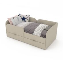 Кровать детская 160х80 см с бортиком и ящиками (беж Беверли)