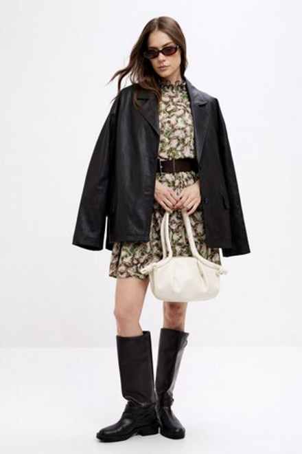 Жакет из экокожи свободного силуэта