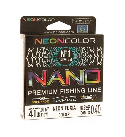 Рыболовная леска Balsax Nano Neon Fuxia Box 100м 0,4 (18,5кг)