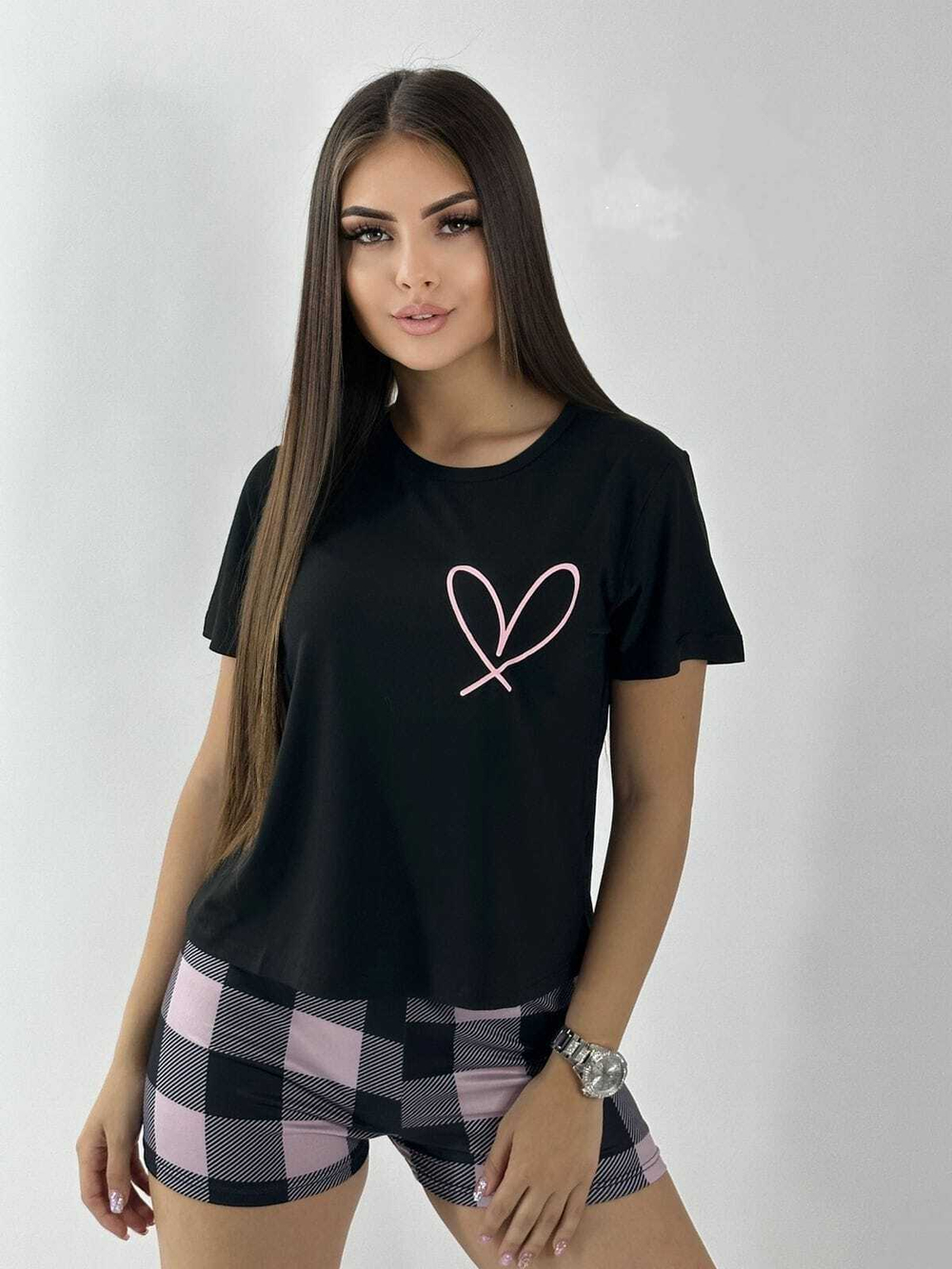 [m]Пижама жен.б/в шорты+футб мультик (норма) 0017