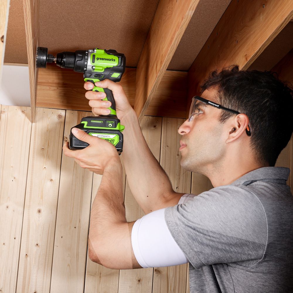 Дрель-шуруповерт акк. Greenworks GD24DD90, 24V, б/щет, 45/90Нм,1x4Ач,ЗУ,кор (3707507CUB)