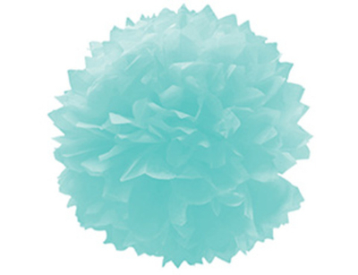 Бумажный помпон Голубой 40 см