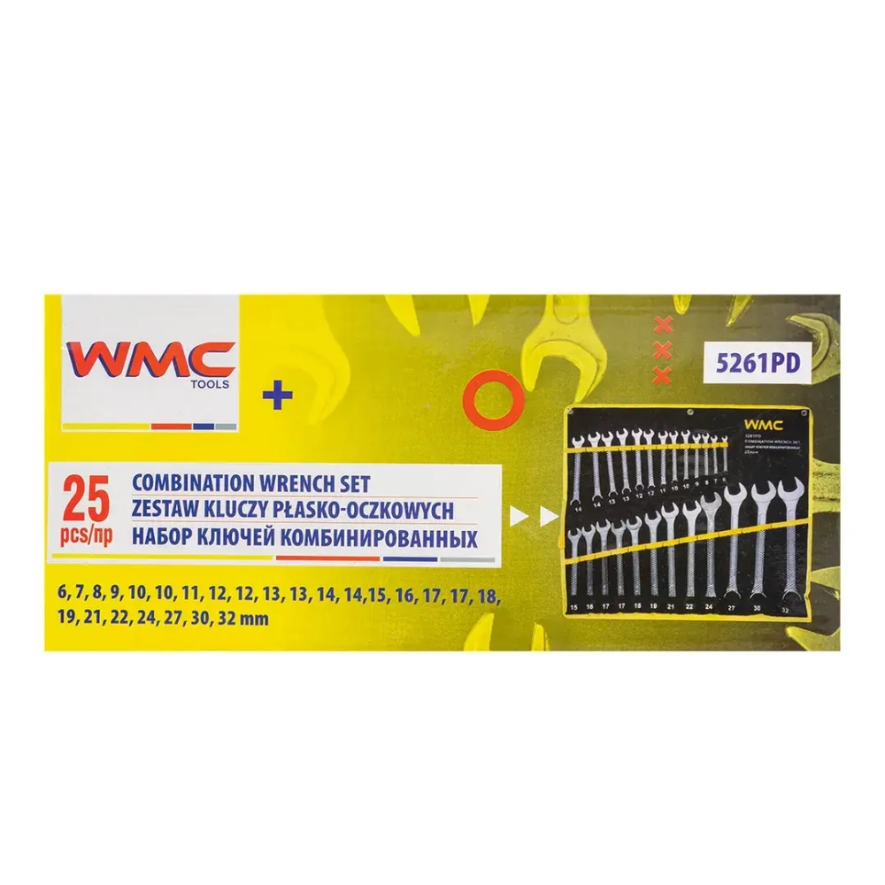 Ключи комбинированные, набор 25пр. (6-32мм) WMC TOOLS WMC-5261PD