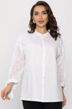 Блуза с завязками Ажур (белая) Б14386-10М LT Collection