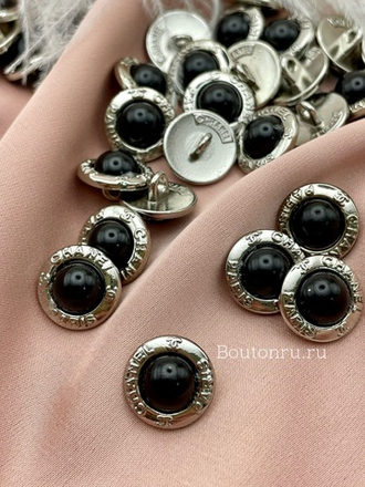 Пуговицы Шан. Жемчуг серебро черные (скидка)