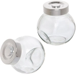 Банка для продуктов стеклянная 100 мл с крышкой, плоская