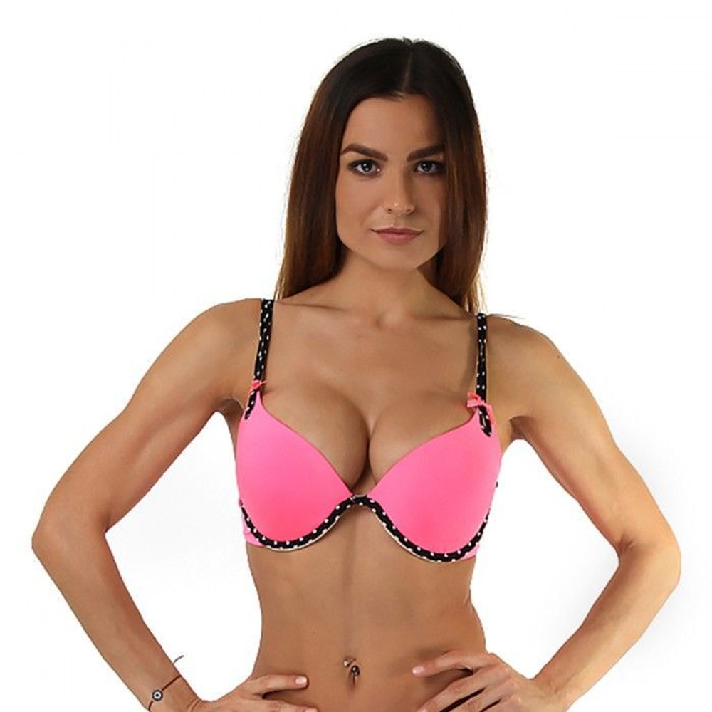 Неоново-розовый планж-бюстгальтер с пуш-ап (Размер: 38C) (Цвет: розовый)