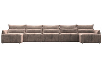 Диван П-образный Лига-051 НПБ МегаЛонг ВЕЛЮР TOWER 05 бежевый