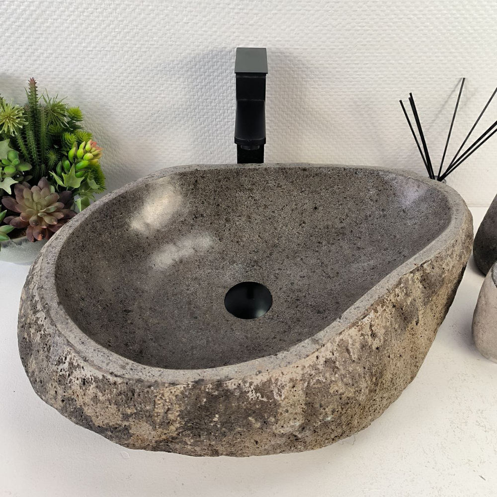 Раковина из речного камня RS-62011 (57*47*15)