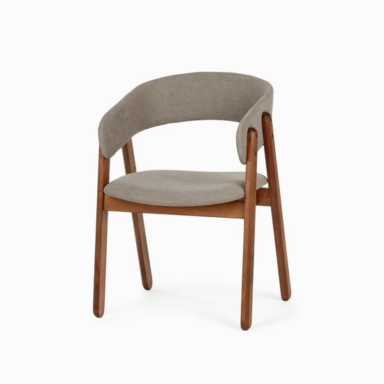 Стул Devlin Soft темное дерево и серая ткань 