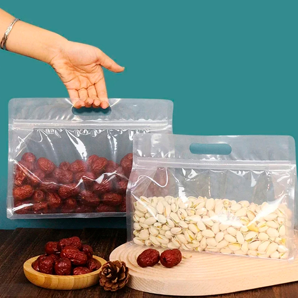 Пакет для упаковки из ПВХ матовый с ручками, дном, застежкой