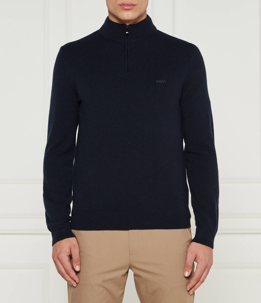 Шерстяной свитер Emarlo BOSS BLACK - темно-синий(50530314)