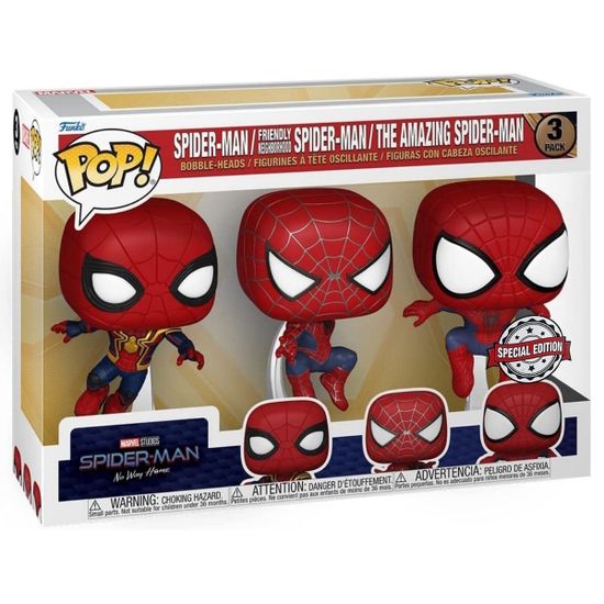 Фигурка Funko POP! Bobble Marvel Spider-Man No Way Home Spider-Man/FN S-M/Amazing (Exc) 3PK 68364